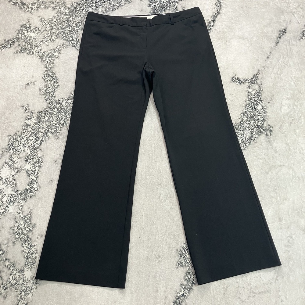 Norma Kamali Women's 16 Black Bootcut Flare Dress Pants Stretch Career Trousers